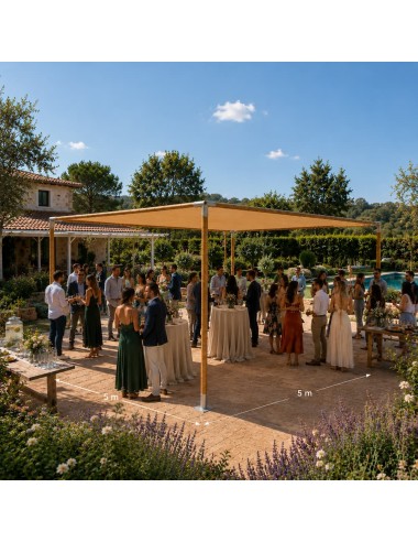 Pérgola Modular de Madera y Tela Portátil