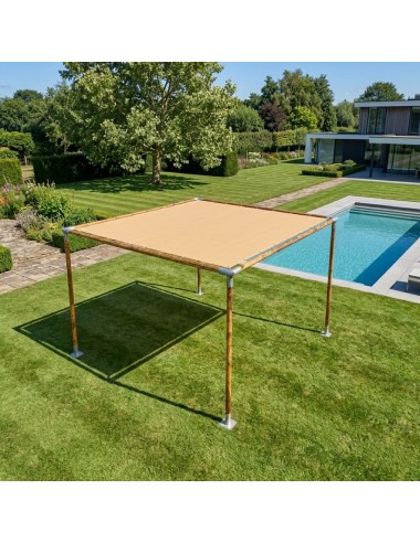 Pérgola Modular de Madera y Tela Portátil