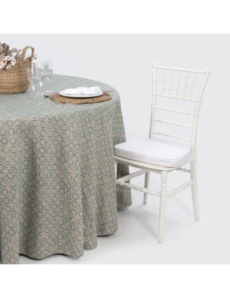 Toalha de mesa redonda estampada premium