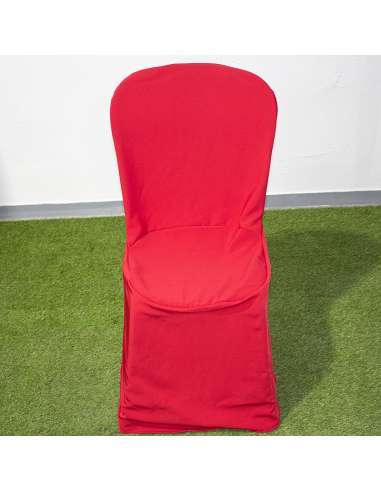 funda roja para silla combinación lycra y strech