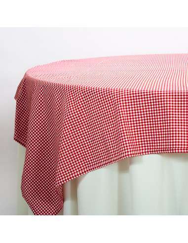 Sobretoalha de mesa redonda de tecido estampado