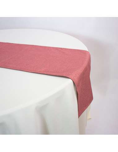 camino de mesa hilo rustico rosa