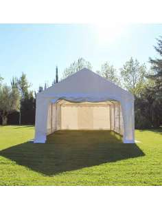 Carpa 4x8 para fiestas pvc vista frontal lateral 2