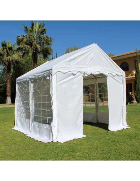 Carpa para fiestas 3x3 Vista frontal y lateral