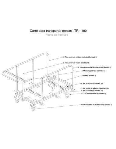 Carro para Mesas Dobráveis Universal