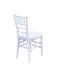 Silla palillera blanca con cojín vista frontal 2