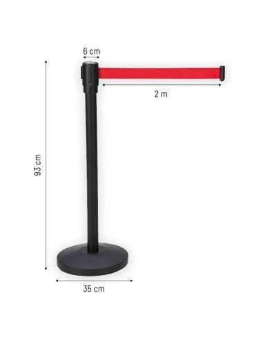 Poste separador com fita extensível 2 metros