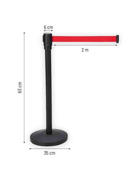 Medidas del poste separador con cinta