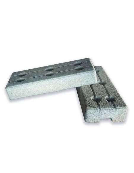 Bloque base de hormigón para vallas de obra, vista lateral