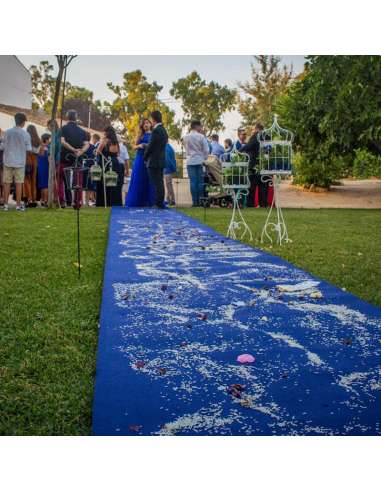 Moqueta azul oscuro en boda
