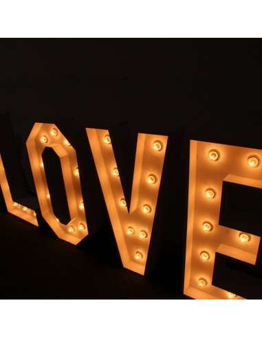 Letras de madera encendidas