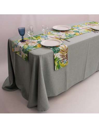 Mantel hilo rústico mesa rectangular