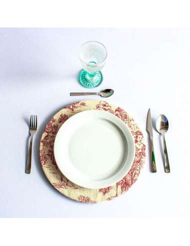 Prato de servir de madeira com tampa estilo cartuxo rojo