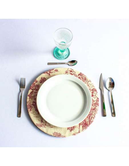 Bajoplato de Madera con Funda Estilo Cartujano Verde