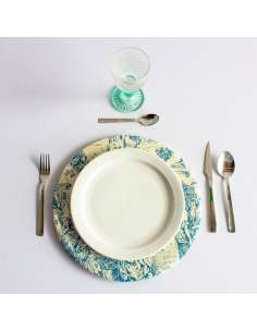 Bajoplato de Madera con Funda Estilo Cartujano Verde 2