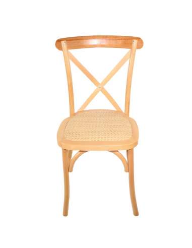 Cadeira Crossback de madeira natural