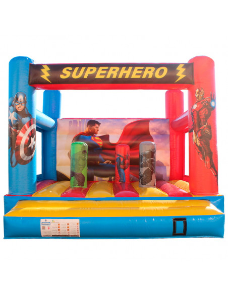 Castelo inflável plano 4x4 super-heróis