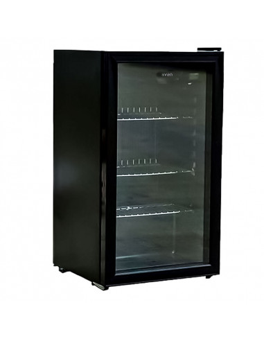 Refrigerador con puerta cristal de 80 L., vista encorzo
