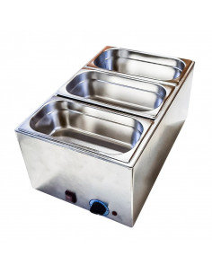 Banho Marie em aço inoxidável com tigelas GN3 1/3