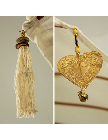 Guarda-chuva Balinês em Tecido e Madeira com Base