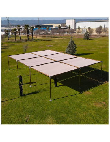 Pérgola Modular de Madera y Tela Portátil