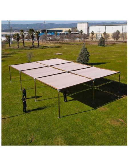 Pérgola Modular de Madera y Tela Portátil