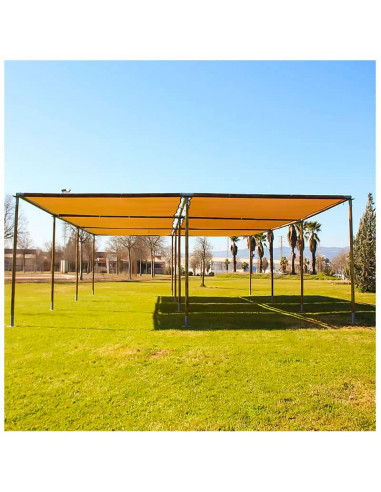 Pérgola Modular de Madera y Tela Portátil