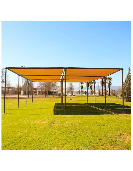 Pérgola Modular de Madera y Tela Portátil