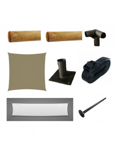 Pérgola Modular de Madera y Tela Portátil