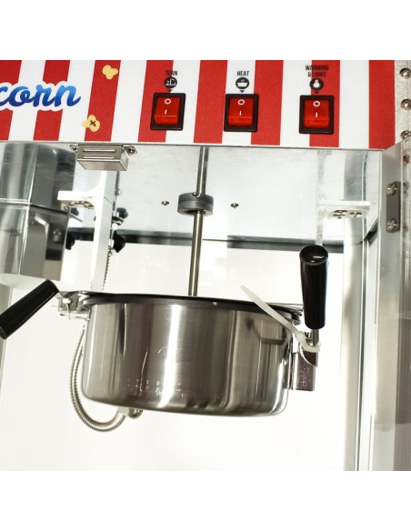 Máquina de pipoca com carrinho preto