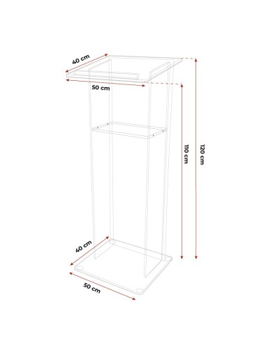 Dibujo técnico atril con cotas