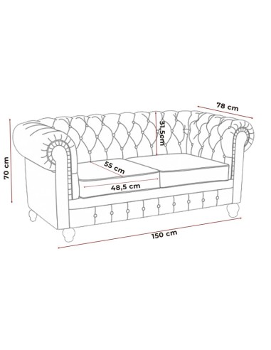 Sofá Chester 2 plazas