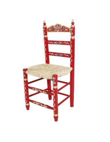 Cadeira Sevilhana de Madeira Artesanal
 Cor-vermelho