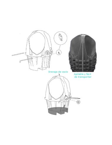 Urinario Portátil de 4 Puestos instrucción
