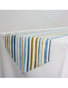 Camino de mesa rayas Ocasión rayas rojas de cerca 2