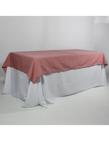 Cubremantel mesa rectangular estampado Vichy rojo