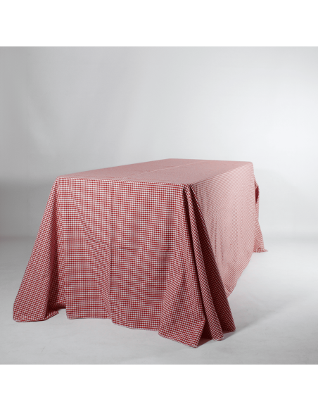 Mantel rectangular estampado vichy rojo