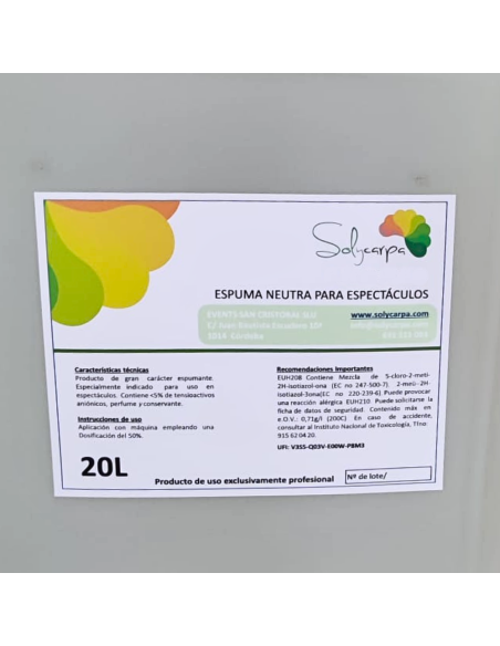 Etiqueta espumógeno