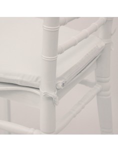 Silla de Palillería Blanca Basic con Cojín 2
