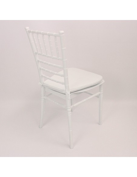 Silla de Palillería Blanca Basic con Cojín