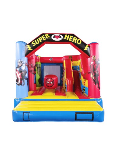 Castillo Hinchable con tobogán Superhéroes 5x3