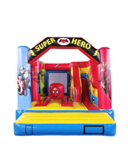 Castillo Hinchable con tobogán Superhéroes 5x3