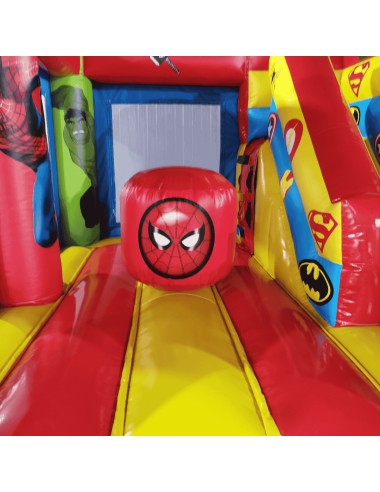 Castillo Hinchable con tobogán Superhéroes 5x3