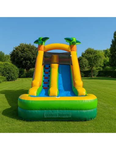 Tobogán Acuático Hinchable Tropical frente