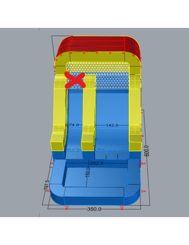 Tobogán acuático inflable 6x3,5m medidas
