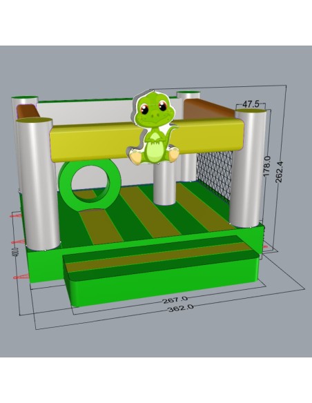 Castelo insuflável dinossauros