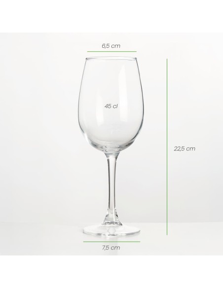 Pack 6 unidades Copa de vino 45 cl medidas
