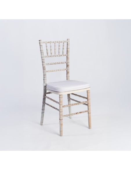Silla de Palillería Decapada con Cojín