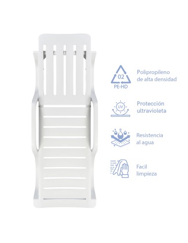 Espreguiçadeira reclinável Malibu com braços