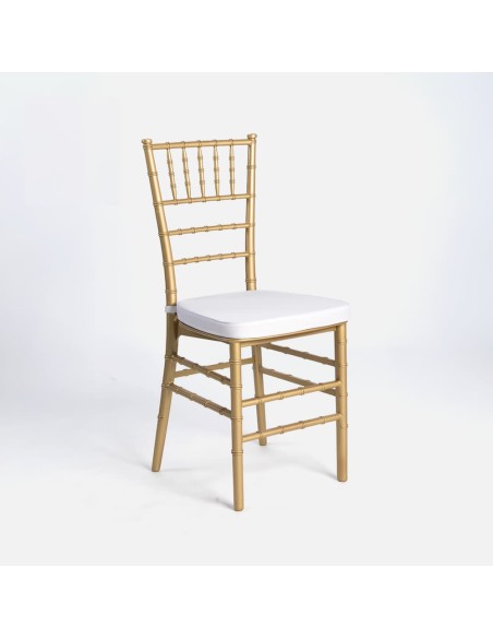 Silla de Palillería Dorada con Cojín